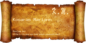 Kosaras Mariann névjegykártya